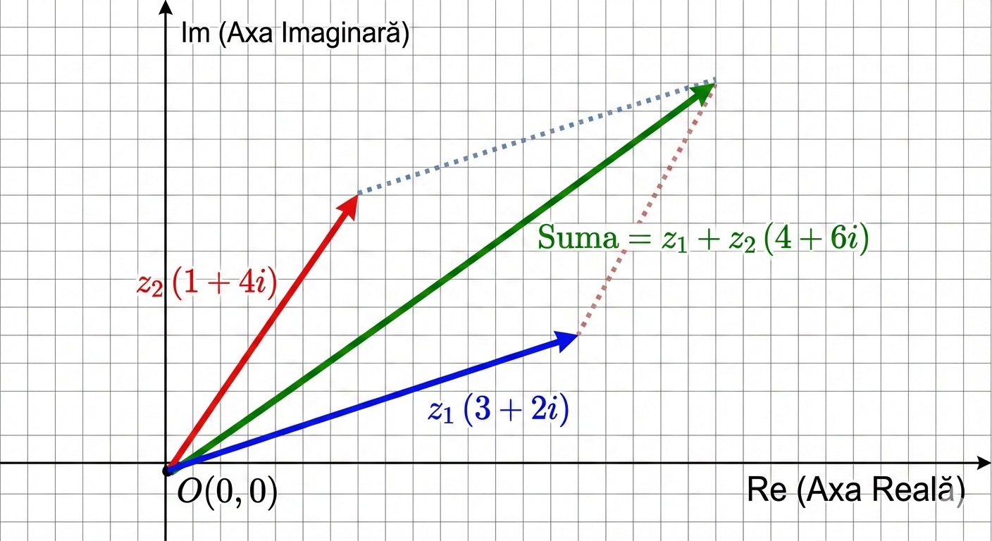 Regula Paralelogramului pentru suma numerelor complexe